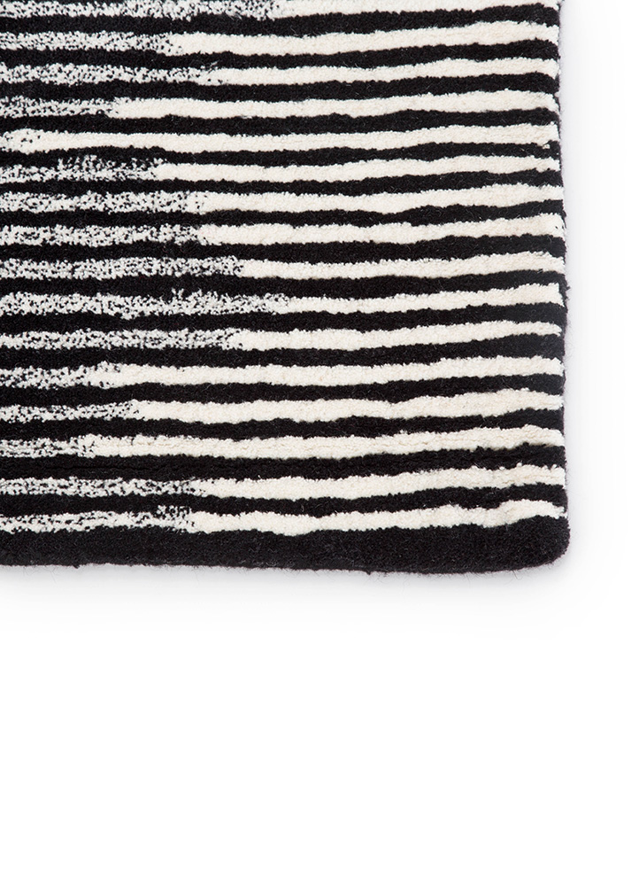 Contemporary & Modern Rugs Bristol BRI21-Tabo (S) Black - Charcoal & Ivory - Beige Hand Tufted Rug