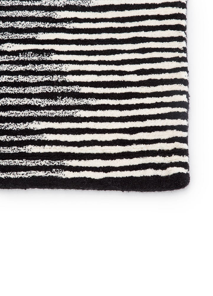 Contemporary Rugs & Transitional Rugs Bristol BRI21-Tabo (S) Black - Charcoal & Ivory - Beige Hand Tufted Rug
