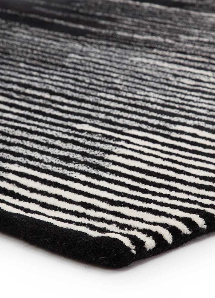 Contemporary Rugs & Transitional Rugs Bristol BRI21-Tabo (S) Black - Charcoal & Ivory - Beige Hand Tufted Rug