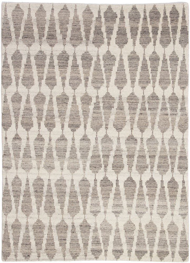 Transitional & Casual Rugs Azland AZL04-Sabot (S) Ivory - Beige & Lt. Grey - Grey Hand Knotted Rug