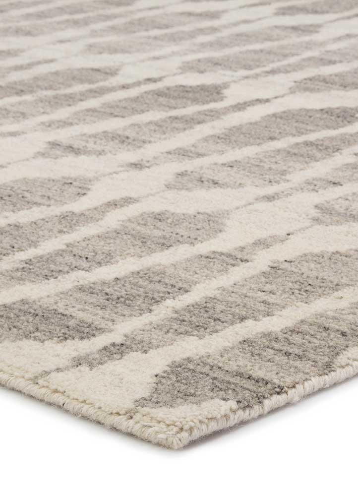 Contemporary Rugs & Transitional Rugs Azland AZL04-Sabot (S) Ivory - Beige & Lt. Grey - Grey Hand Knotted Rug