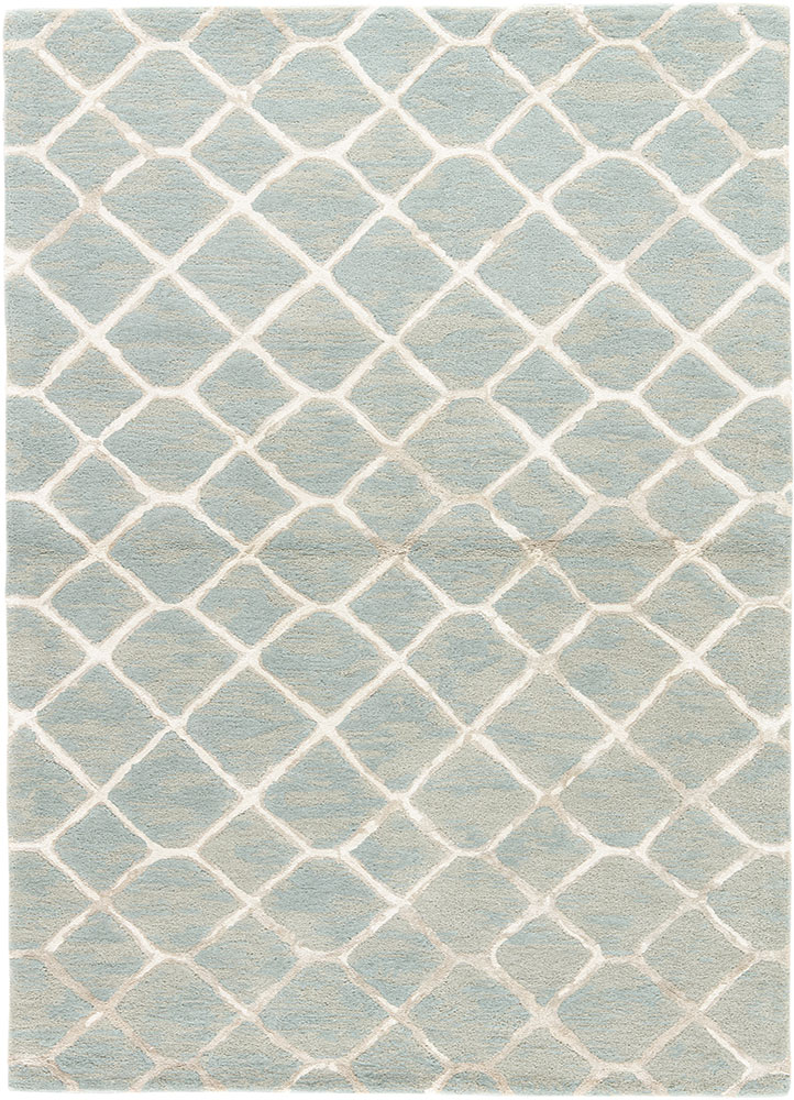 Contemporary & Transitional Rugs Blue  BL157-Totten (S) Lt. Grey - Grey & Lt. Blue - Blue Hand Tufted Rug