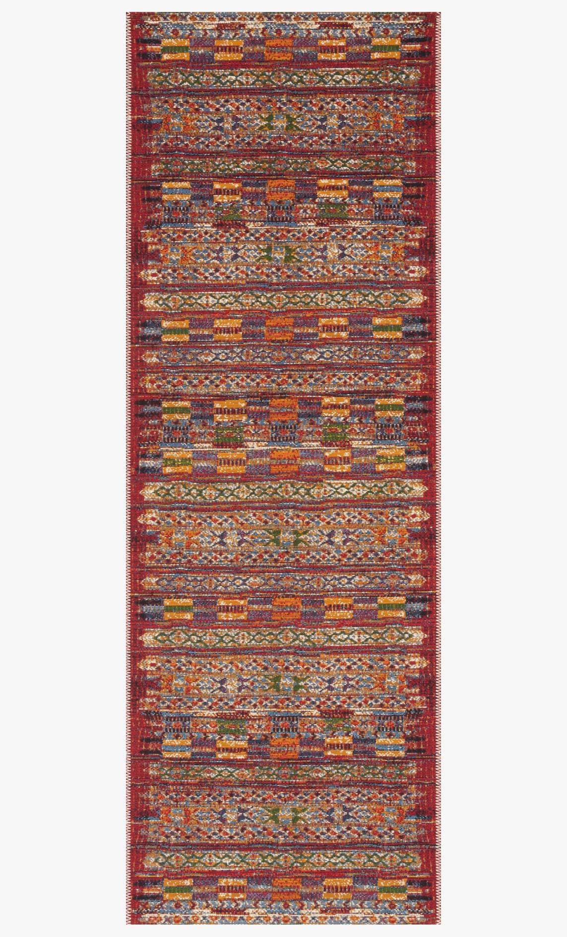Transitional & Casual Rugs Mika MIK-09 Red Red - Burgundy & Multi Machine Made Rug