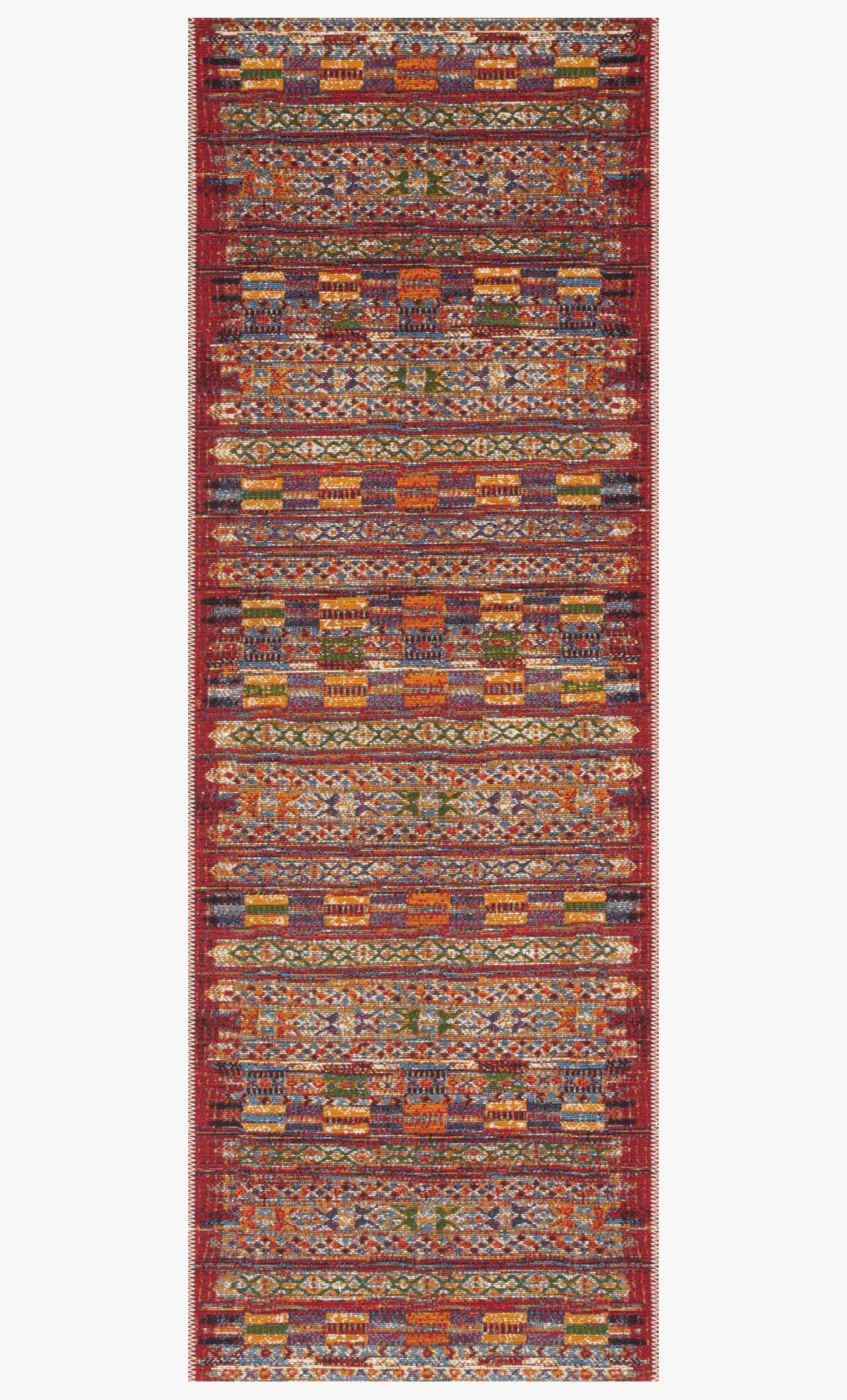 Transitional & Casual Rugs Mika MIK-09 Red Red - Burgundy & Multi Machine Made Rug