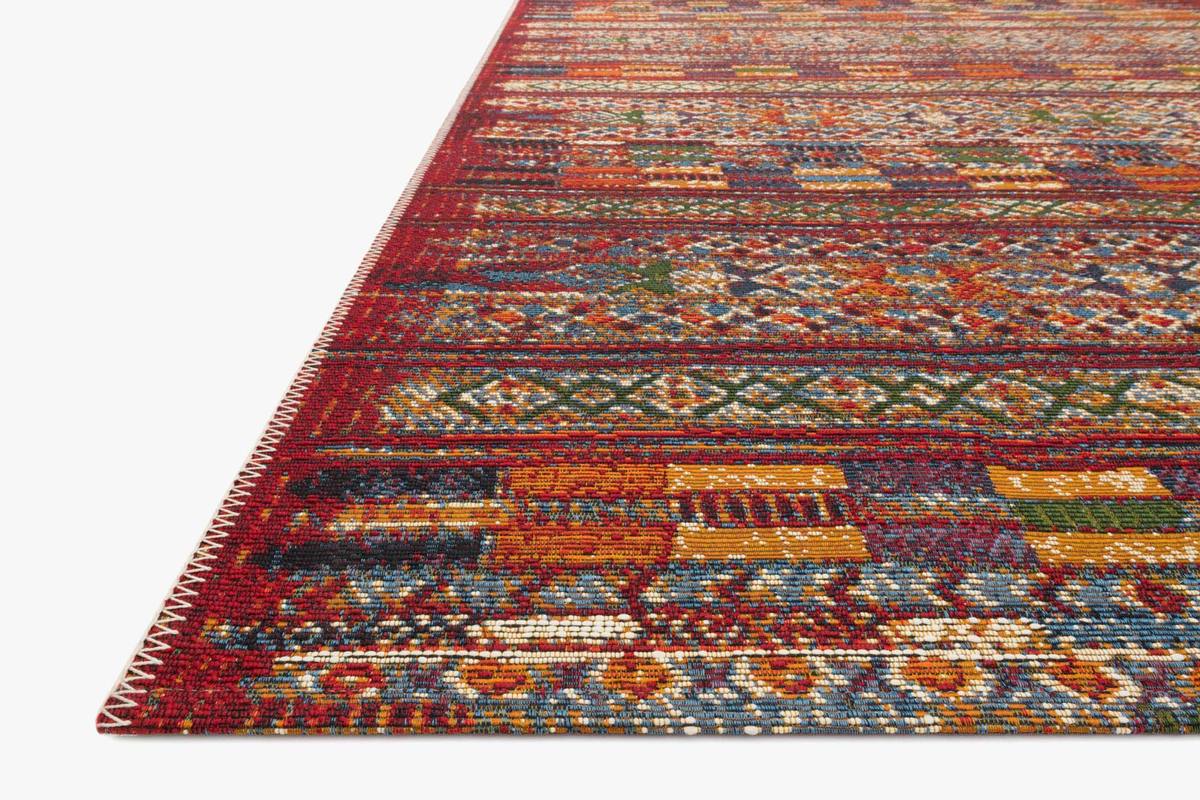 Transitional & Casual Rugs Mika MIK-09 Red Red - Burgundy & Multi Machine Made Rug