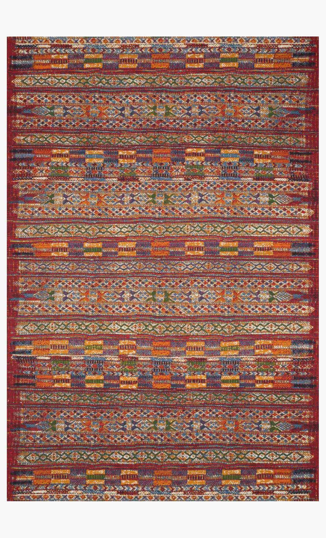 Transitional & Casual Rugs Mika MIK-09 Red Red - Burgundy & Multi Machine Made Rug