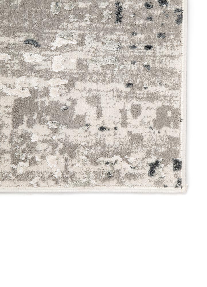 Contemporary Rugs & Transitional Rugs Cirque CIQ30-Clan (S) Lt. Grey - Grey & Ivory - Beige Machine Made Rug