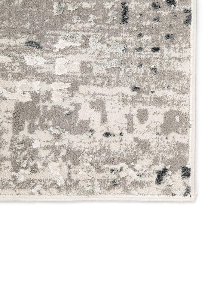 Contemporary & Transitional Rugs Cirque CIQ30-Clan (S) Lt. Grey - Grey & Ivory - Beige Machine Made Rug