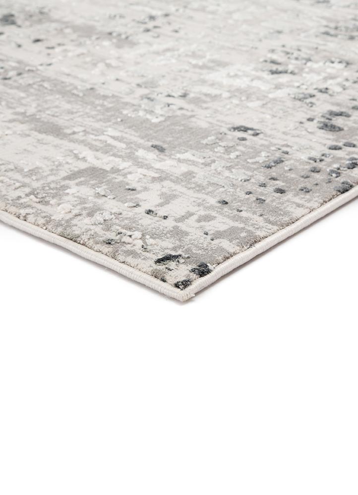 Contemporary Rugs & Transitional Rugs Cirque CIQ30-Clan (S) Lt. Grey - Grey & Ivory - Beige Machine Made Rug