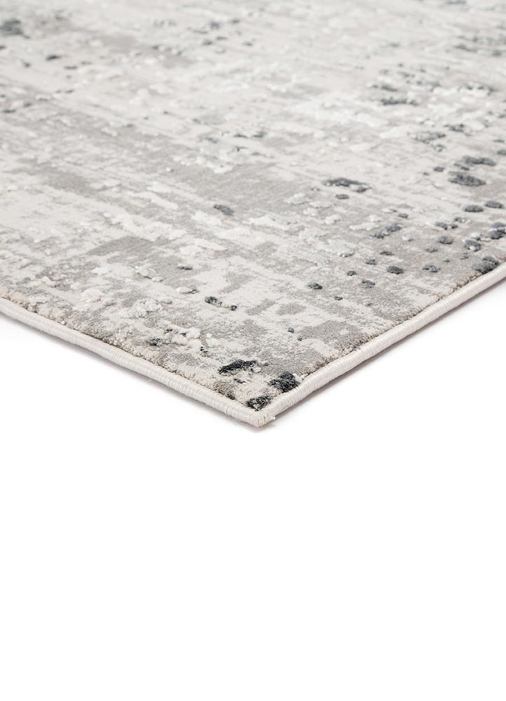 Contemporary & Transitional Rugs Cirque CIQ30-Clan (S) Lt. Grey - Grey & Ivory - Beige Machine Made Rug