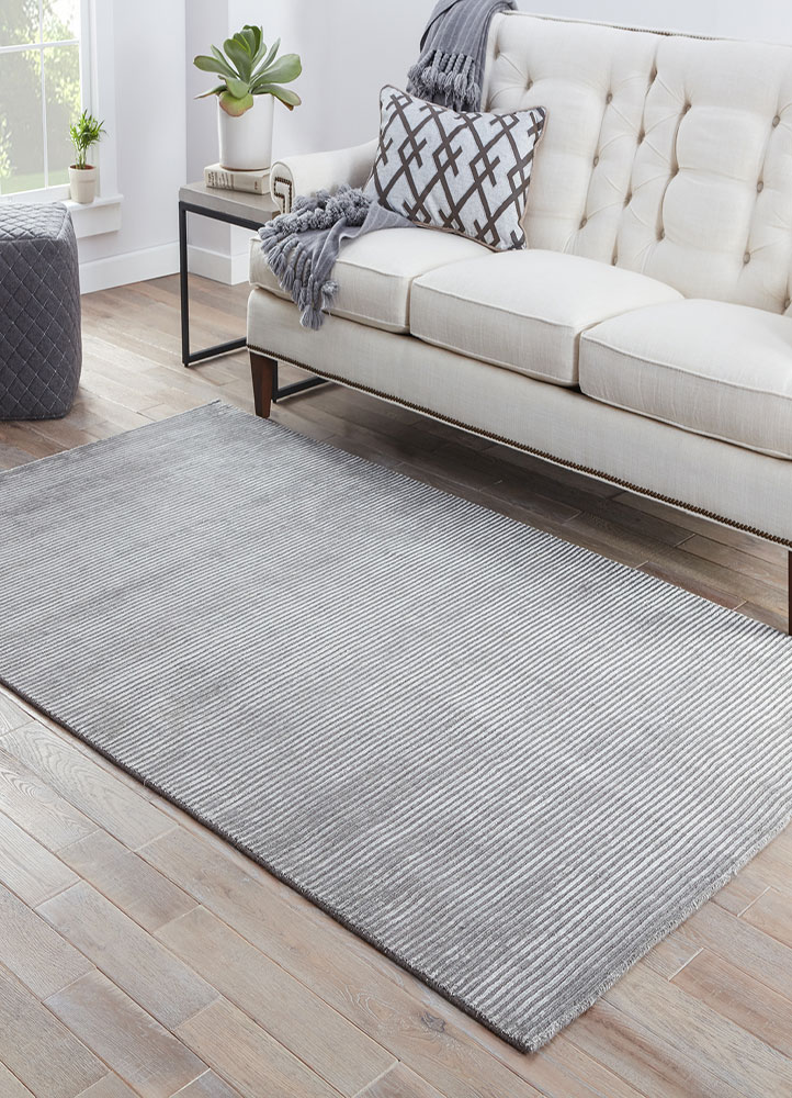 Contemporary Rugs & Transitional Rugs Basis BI05-Basis (S) Lt. Grey - Grey Hand Woven Rug