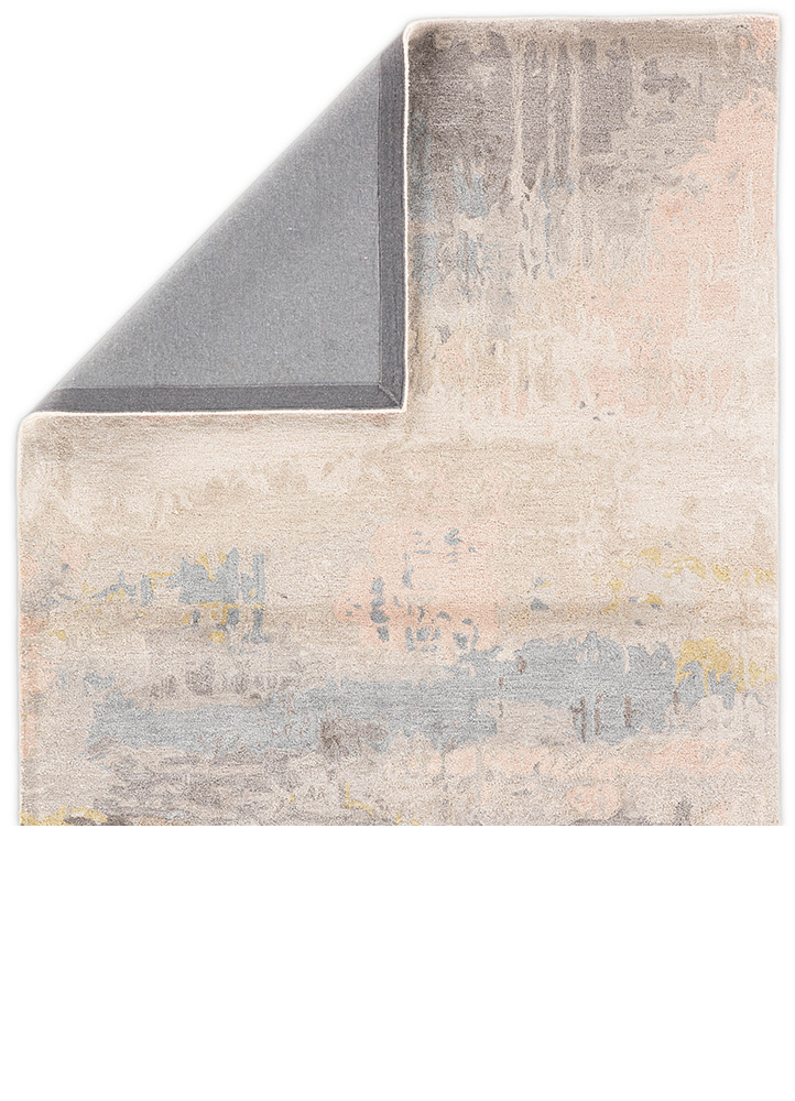 Contemporary Rugs & Transitional Rugs Genesis GES17-Benna (S) Ivory - Beige & Aqua - Lt. Green Hand Tufted Rug