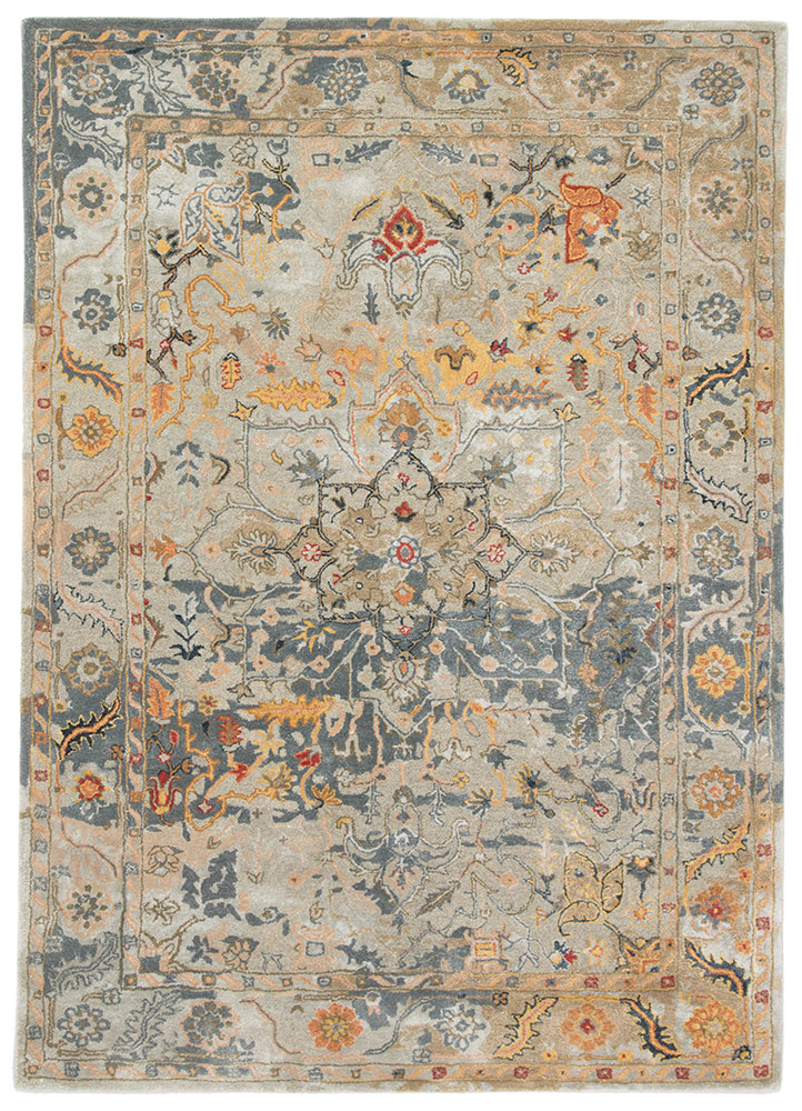 Transitional & Casual Rugs Citrine CIT05-Cristobol (S) Aqua - Lt.Green & Multi Hand Tufted Rug