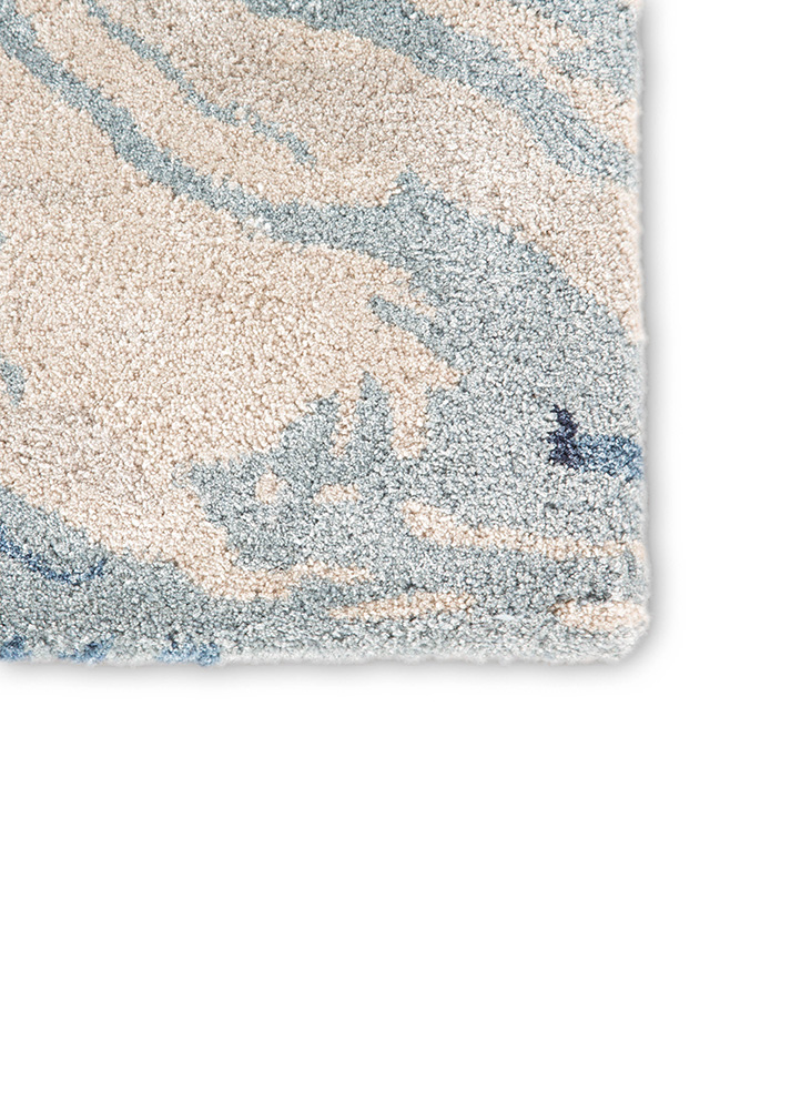 Contemporary & Transitional Rugs Genesis GES22-Atha (S) Ivory - Beige & Lt. Blue - Blue Hand Tufted Rug