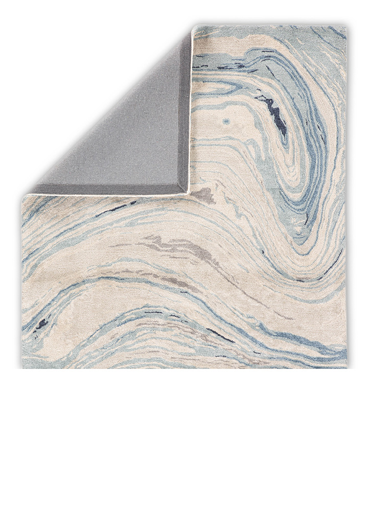 Contemporary Rugs & Transitional Rugs Genesis GES22-Atha (S) Ivory - Beige & Lt. Blue - Blue Hand Tufted Rug
