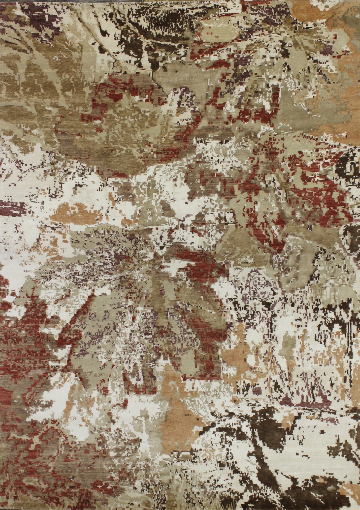 Contemporary Rugs & Transitional Rugs Splash 022824 Ivory - Beige & Camel - Taupe Hand Knotted Rug