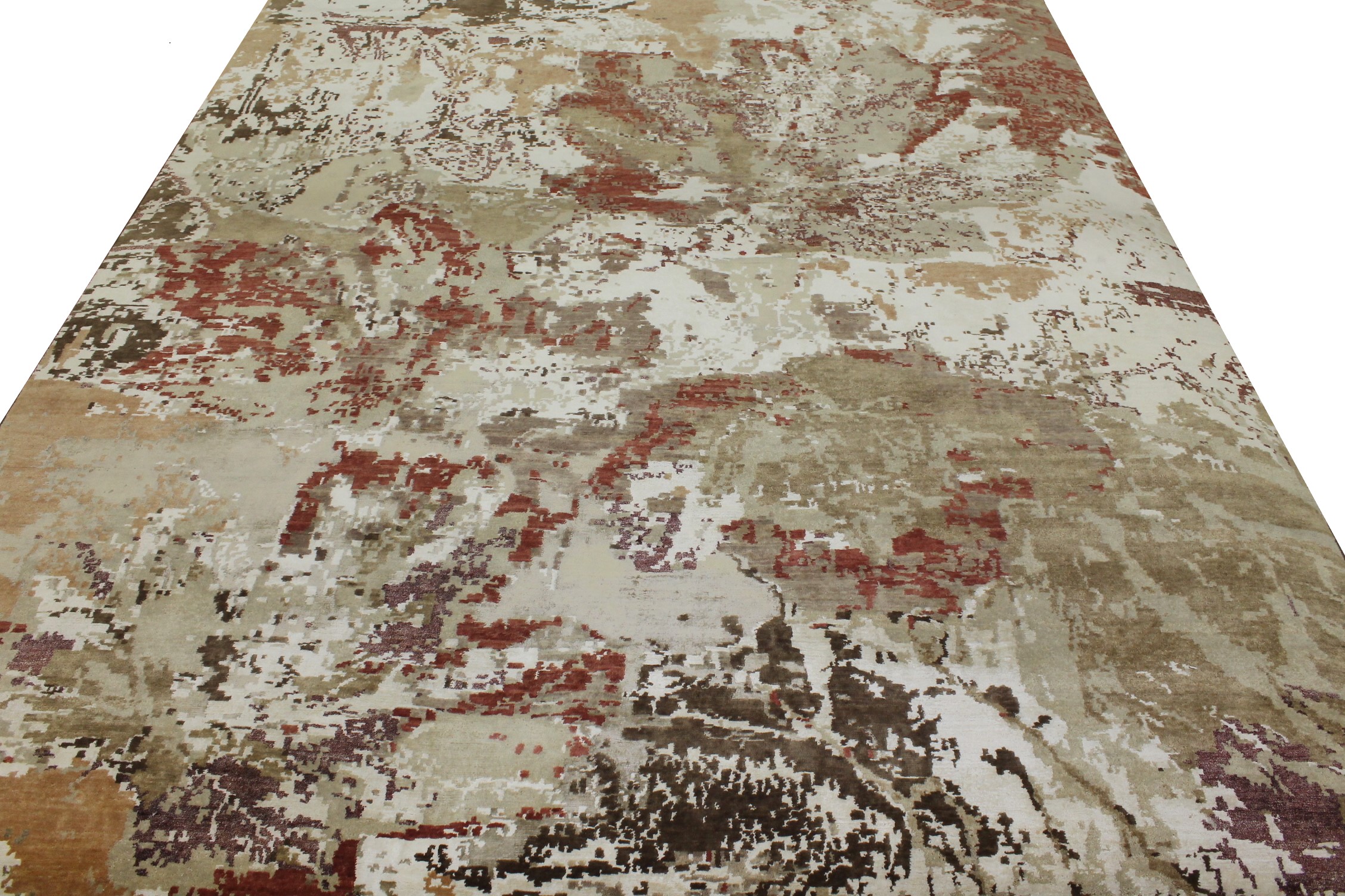 Contemporary Rugs & Transitional Rugs Splash 022824 Ivory - Beige & Camel - Taupe Hand Knotted Rug