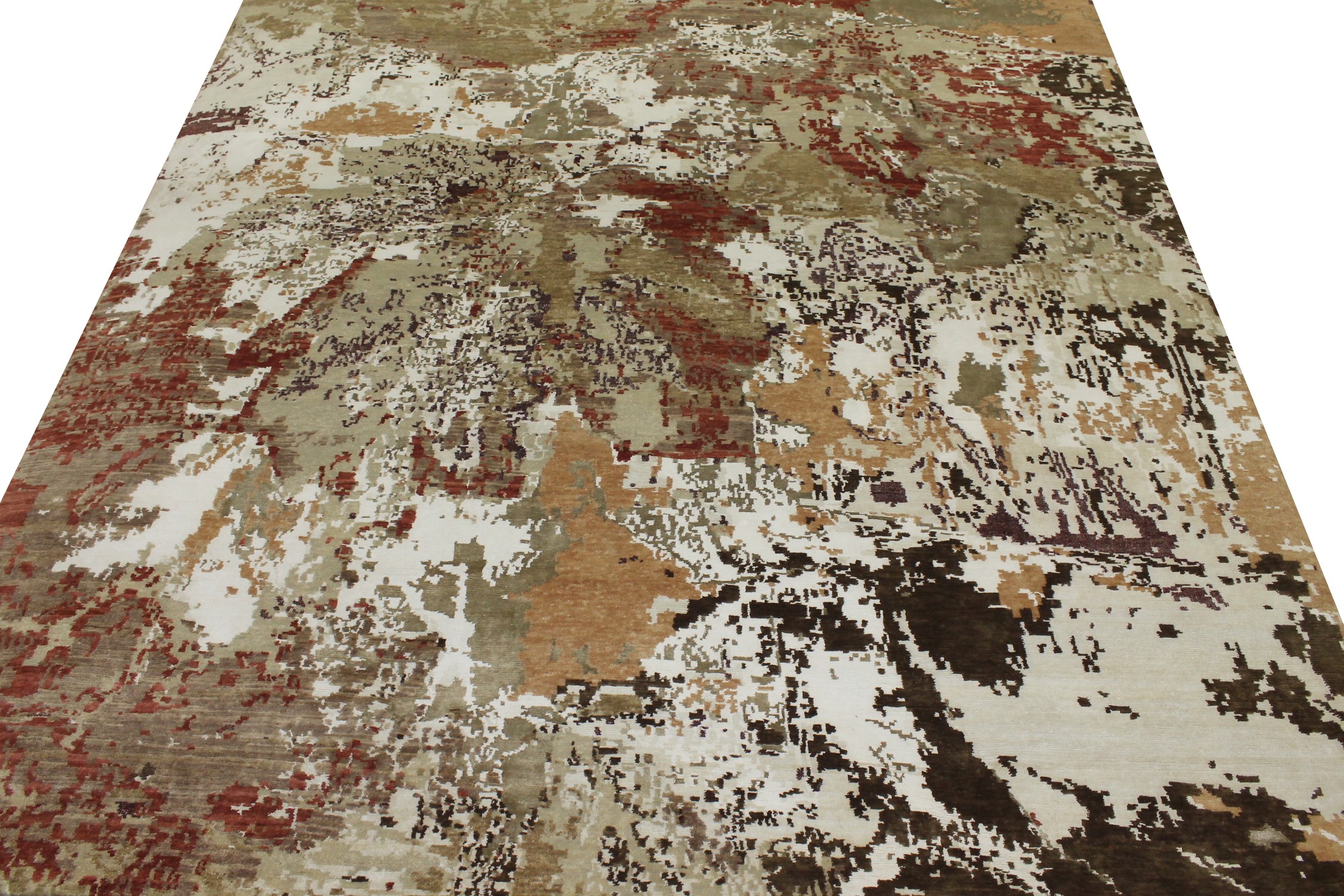 Contemporary Rugs & Transitional Rugs Splash 022824 Ivory - Beige & Camel - Taupe Hand Knotted Rug
