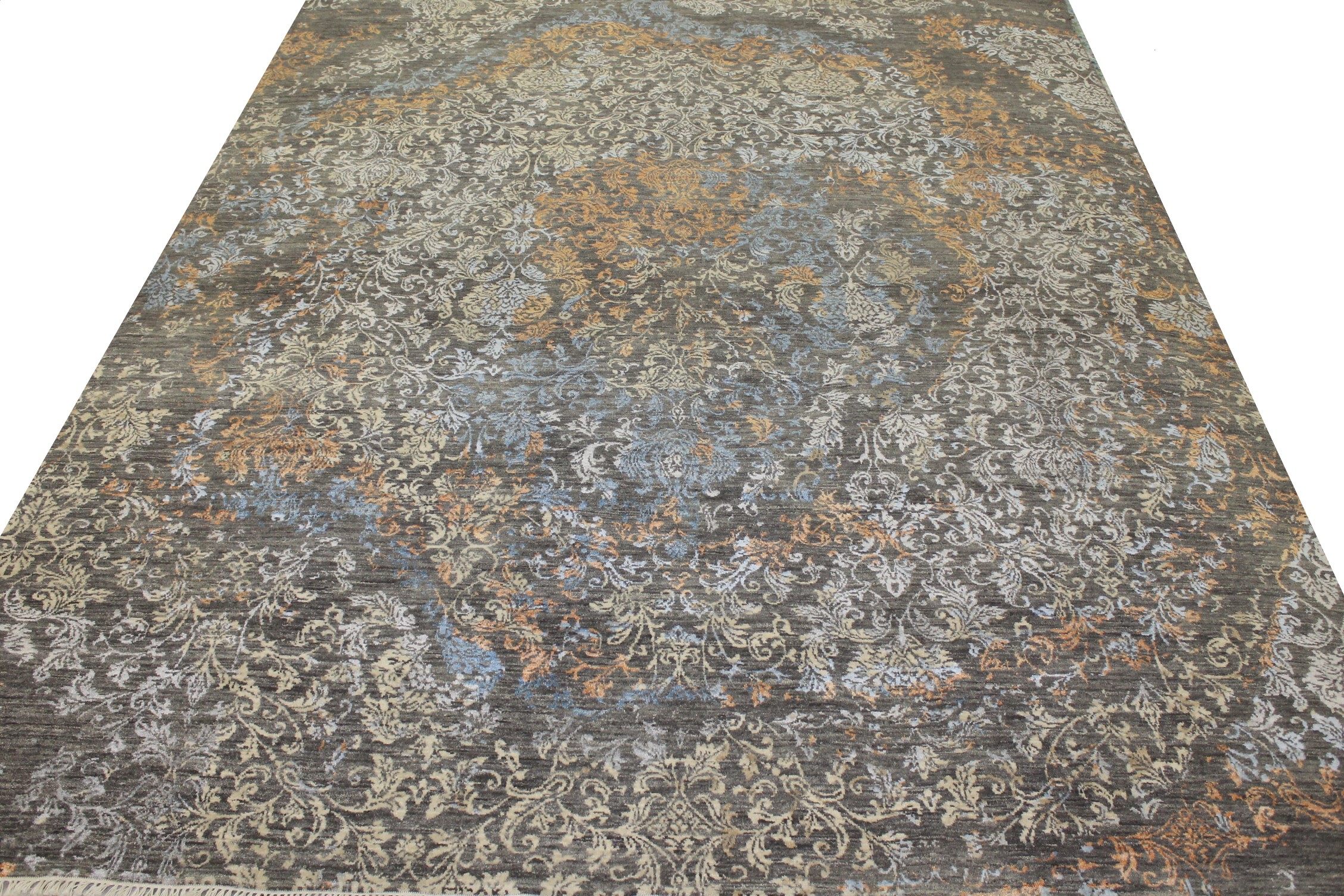 Contemporary Rugs & Transitional Rugs Jankat 022849 Lt. Grey - Grey & Multi Hand Knotted Rug