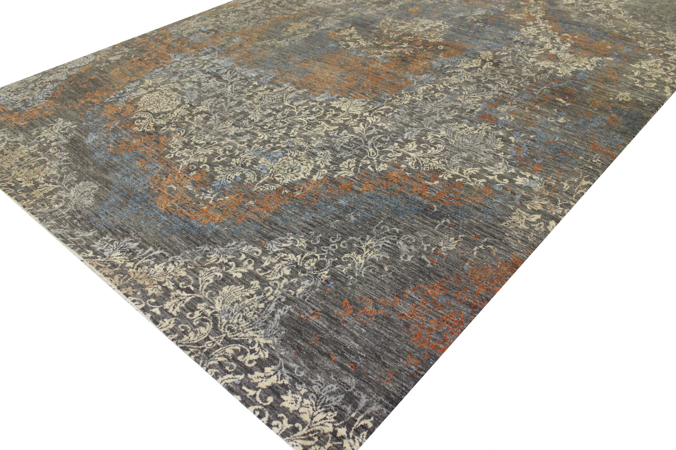 Contemporary & Transitional Rugs Jankat 022849 Lt. Grey - Grey & Multi Hand Knotted Rug