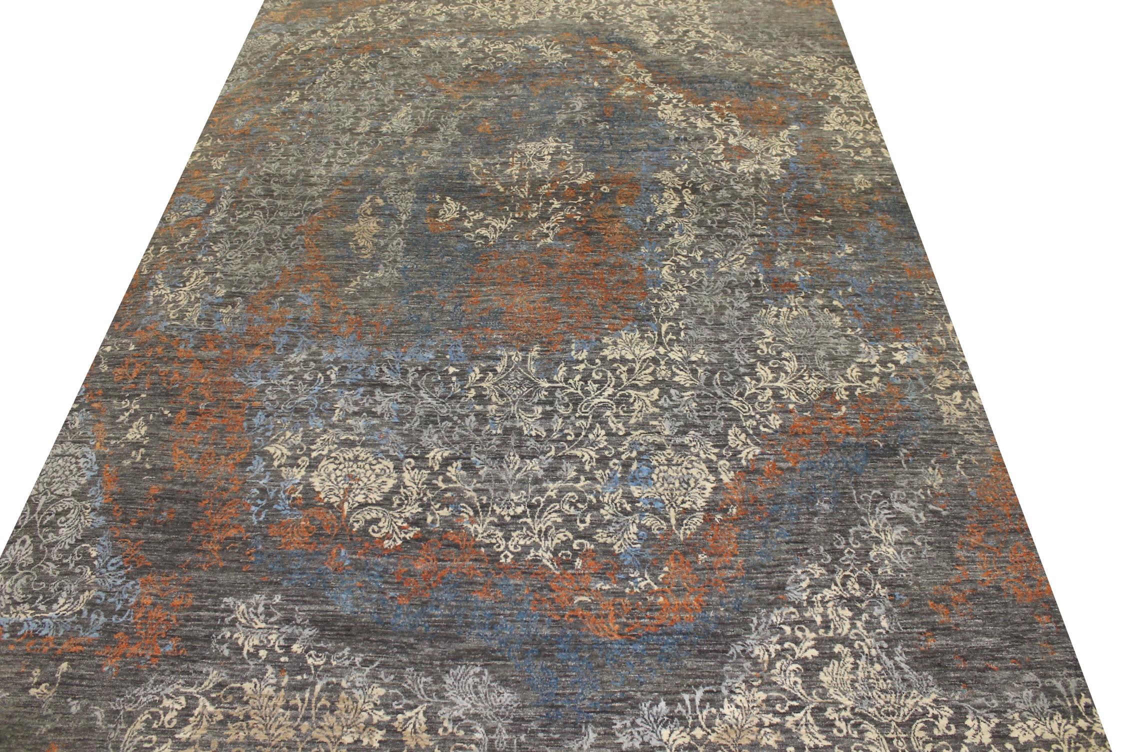 Contemporary Rugs & Transitional Rugs Jankat 022849 Lt. Grey - Grey & Multi Hand Knotted Rug