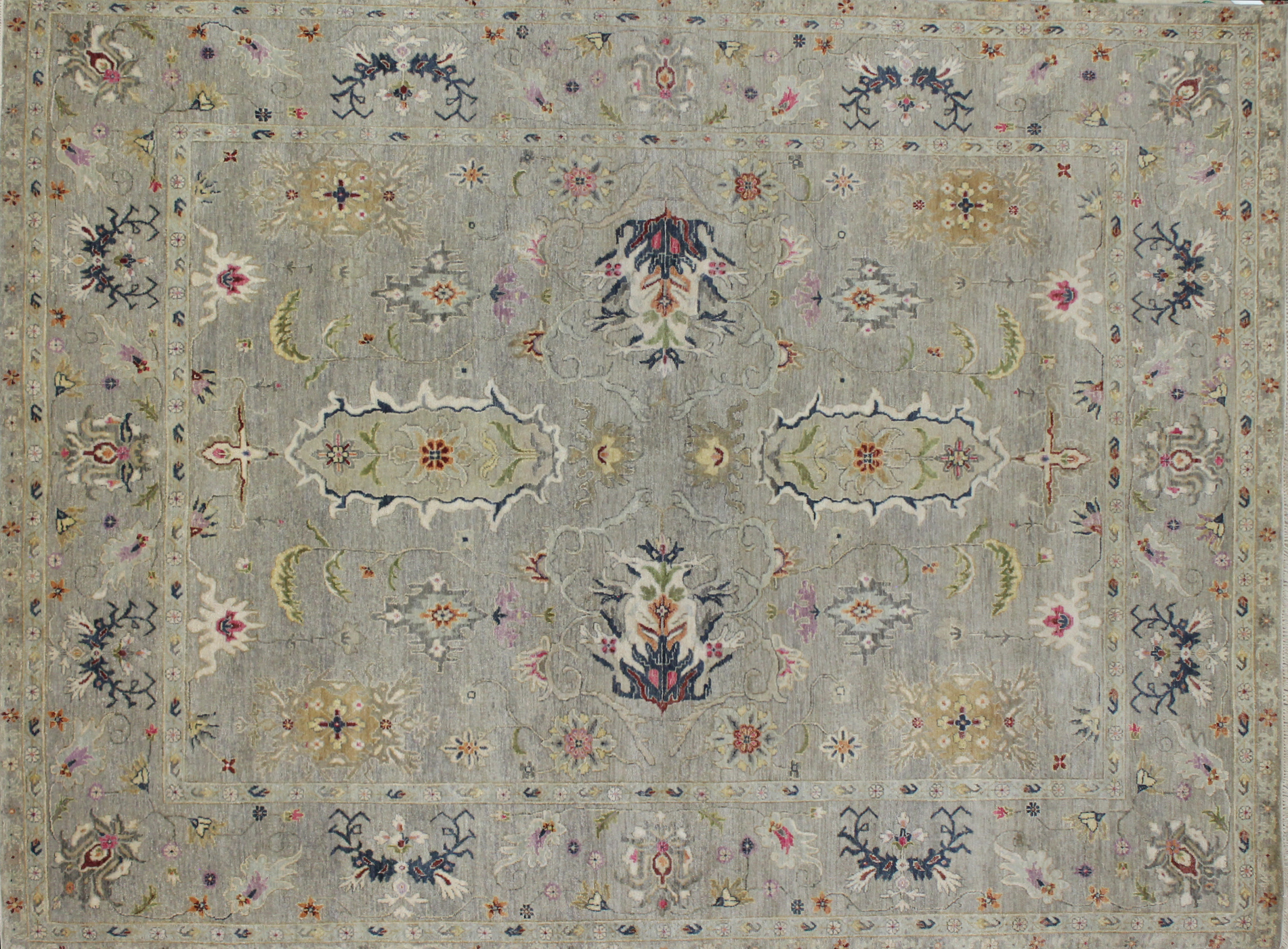 Oushak Rugs Sultan 023093 Lt. Grey - Grey & Multi Hand Knotted Rug