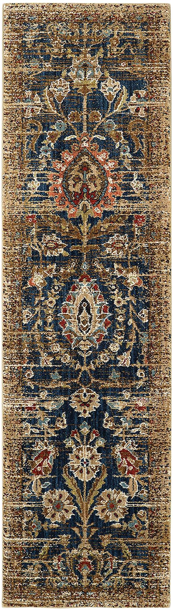 Traditional & Oriental Rugs Spice Market Charax Gold 90666-10034 Medium Blue - Navy & Lt. Gold - Gold Machine Made Rug