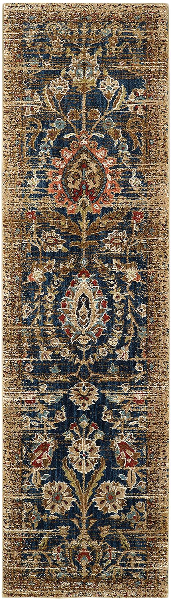 Traditional & Oriental Rugs Spice Market Charax Gold 90666-10034 Medium Blue - Navy & Lt. Gold - Gold Machine Made Rug