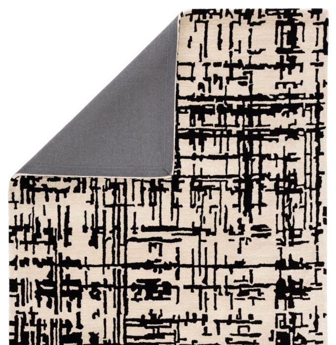 Contemporary Rugs & Transitional Rugs Clayton  CLN15 - Pals (S) Ivory - Beige & Black - Charcoal Hand Tufted Rug