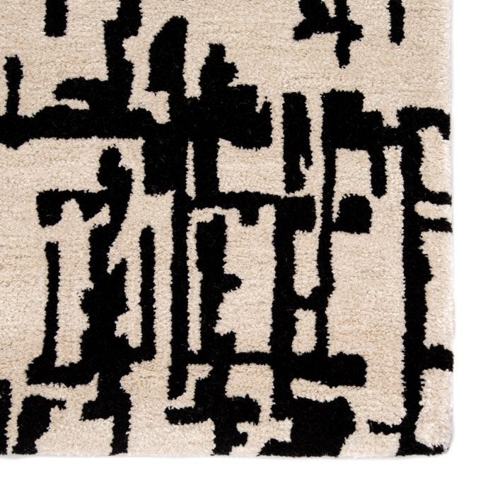 Contemporary Rugs & Transitional Rugs Clayton  CLN15 - Pals (S) Ivory - Beige & Black - Charcoal Hand Tufted Rug