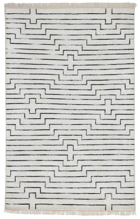 Contemporary & Modern Rugs Satellite SAT02 Alloy Ivory - Beige & Black - Charcoal Hand Loomed Rug