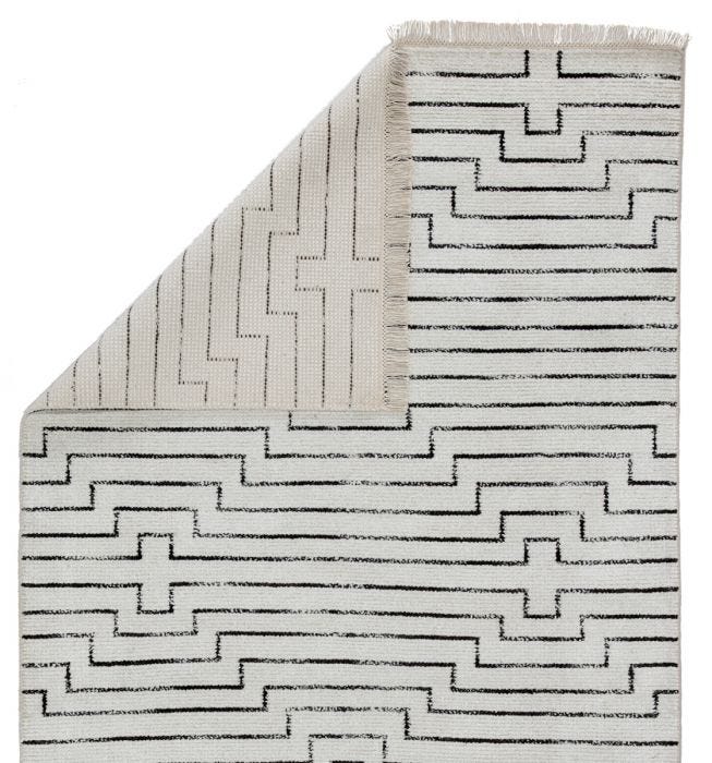 Contemporary Rugs & Transitional Rugs Satellite SAT02 Alloy Ivory - Beige & Black - Charcoal Hand Loomed Rug