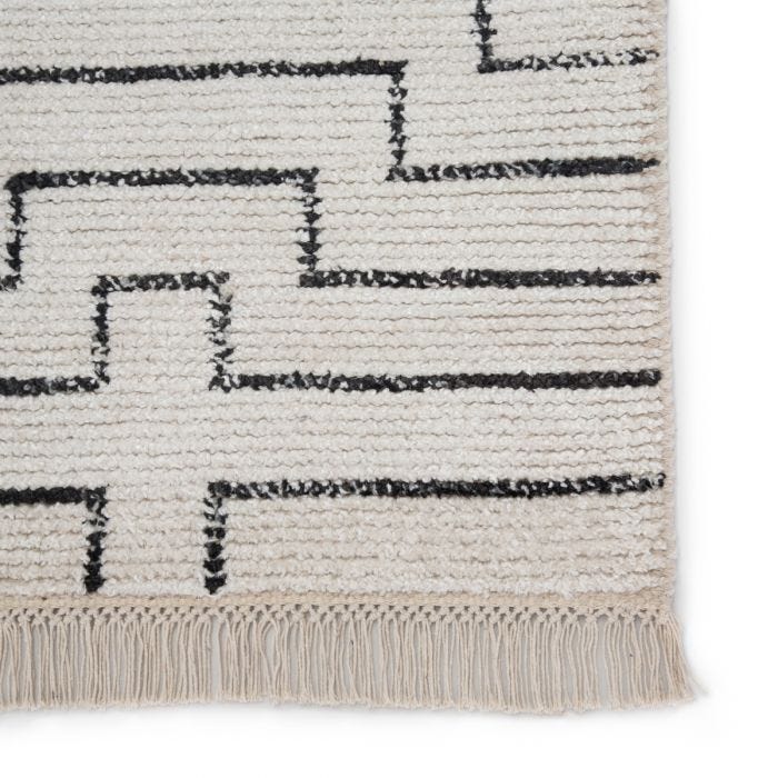 Contemporary & Modern Rugs Satellite SAT-02 Alloy Ivory - Beige & Black - Charcoal Hand Loomed Rug