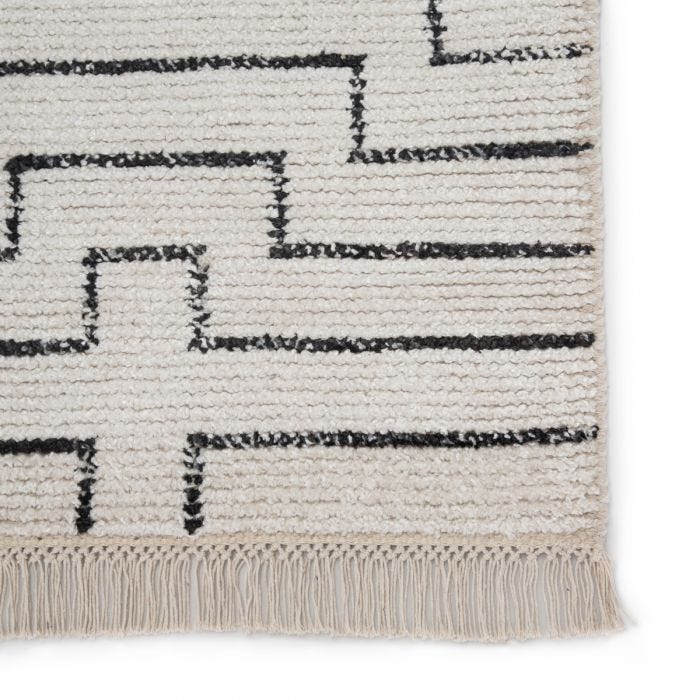 Contemporary Rugs & Transitional Rugs Satellite SAT02 Alloy Ivory - Beige & Black - Charcoal Hand Loomed Rug