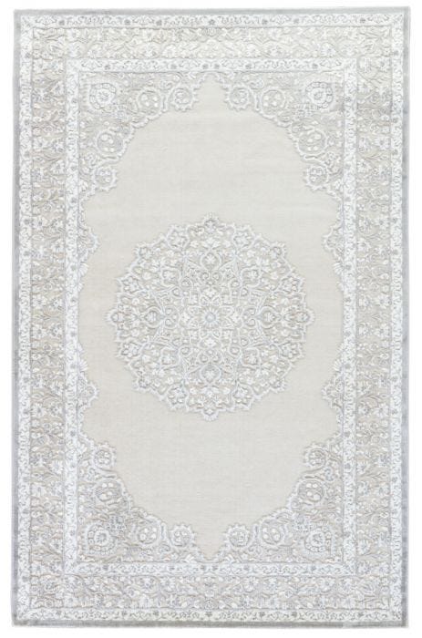 Traditional & Oriental Rugs Fables FB124 - Malo Ivory - Beige & Lt. Grey - Grey Machine Made Rug