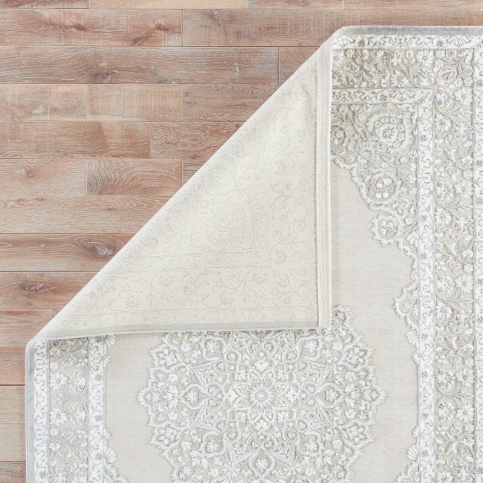 Traditional & Oriental Rugs Fables FB124 - Malo Ivory - Beige & Lt. Grey - Grey Machine Made Rug