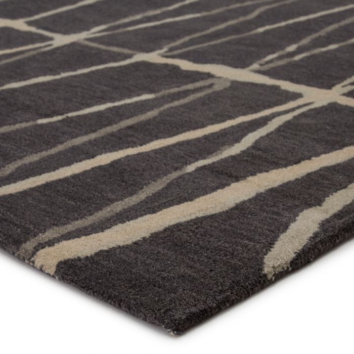 Contemporary & Transitional Rugs Town TOW03-Botticino Black - Charcoal & Lt. Grey - Grey Hand Tufted Rug