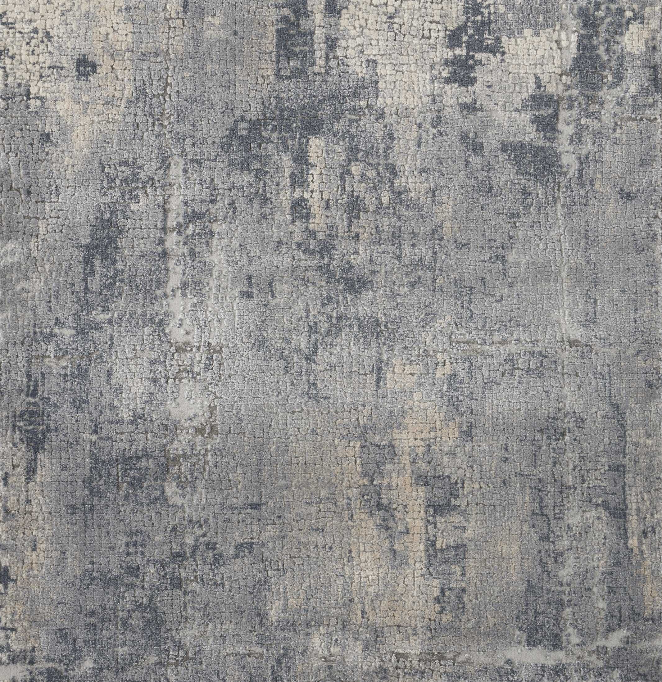 Custom & Wall to Wall RUSTIC TEXTURES ABSTRACT MOSIAC RUS06 COBBLESTONE BROADLOOM Lt. Grey - Grey & Ivory - Beige Machine Made Rug