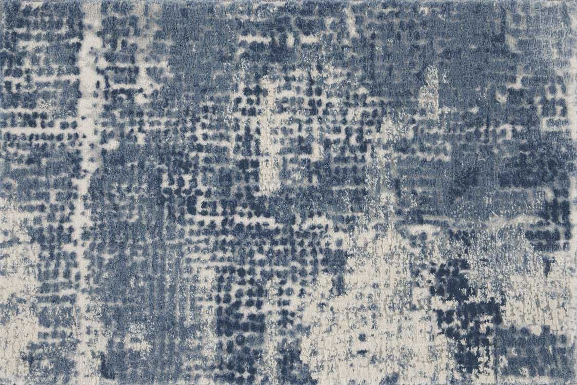 Custom Rugs, Runners & Rounds RUSTIC TEXTURES ABSTRACT MOSIAC RUS06 RIPPLE BROADLOOM Medium Blue - Navy & Lt. Blue - Blue Machine Made Rug