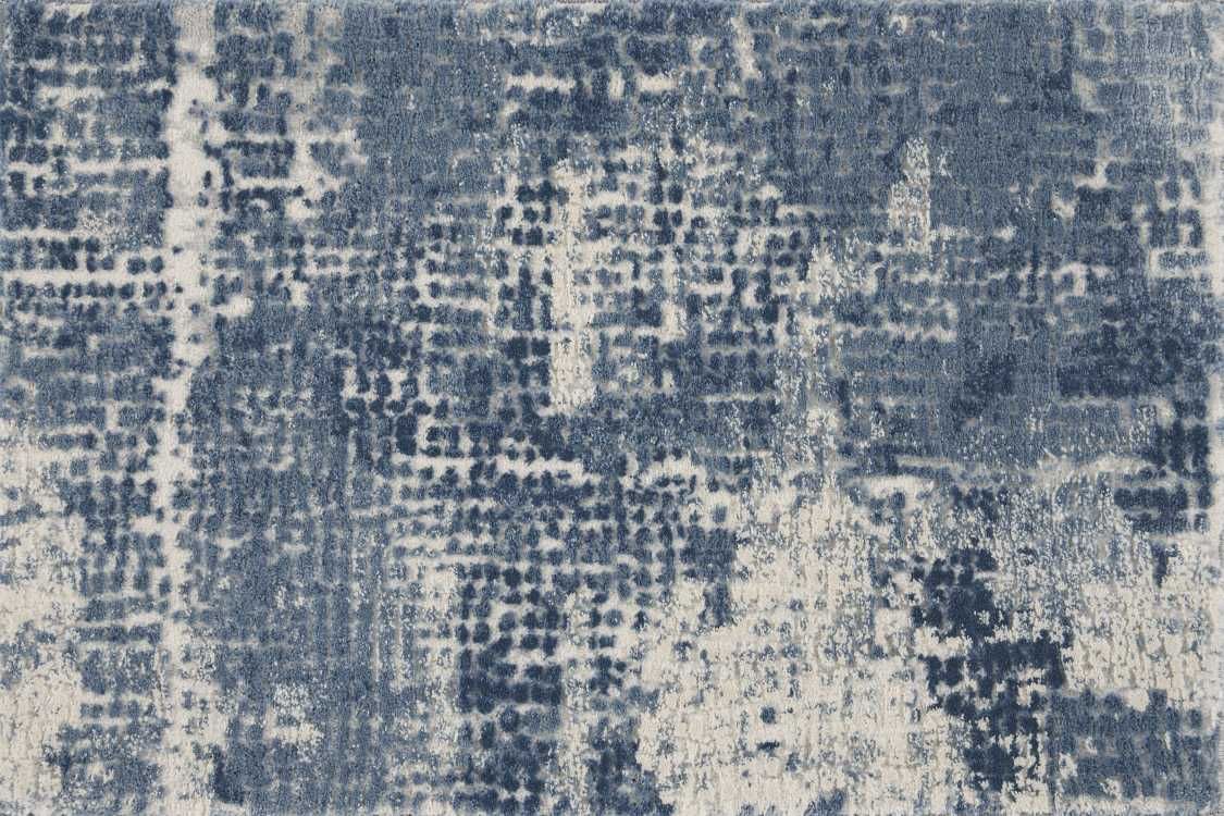 Custom & Wall to Wall RUSTIC TEXTURES ABSTRACT MOSIAC RUS06 RIPPLE BROADLOOM Medium Blue - Navy & Lt. Blue - Blue Machine Made Rug