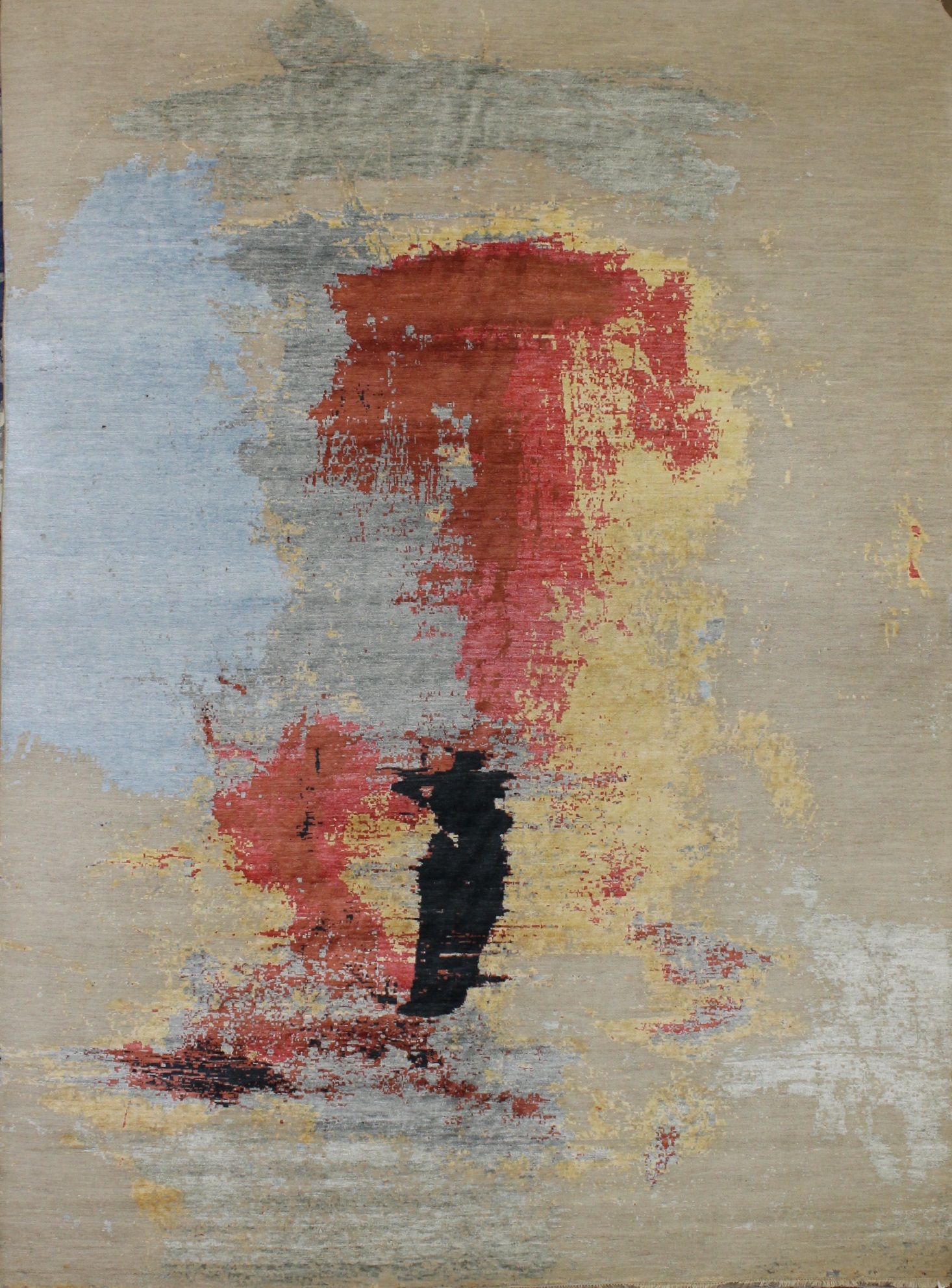 Contemporary Rugs & Transitional Rugs Jankat 023395 Ivory - Beige & Multi Hand Knotted Rug
