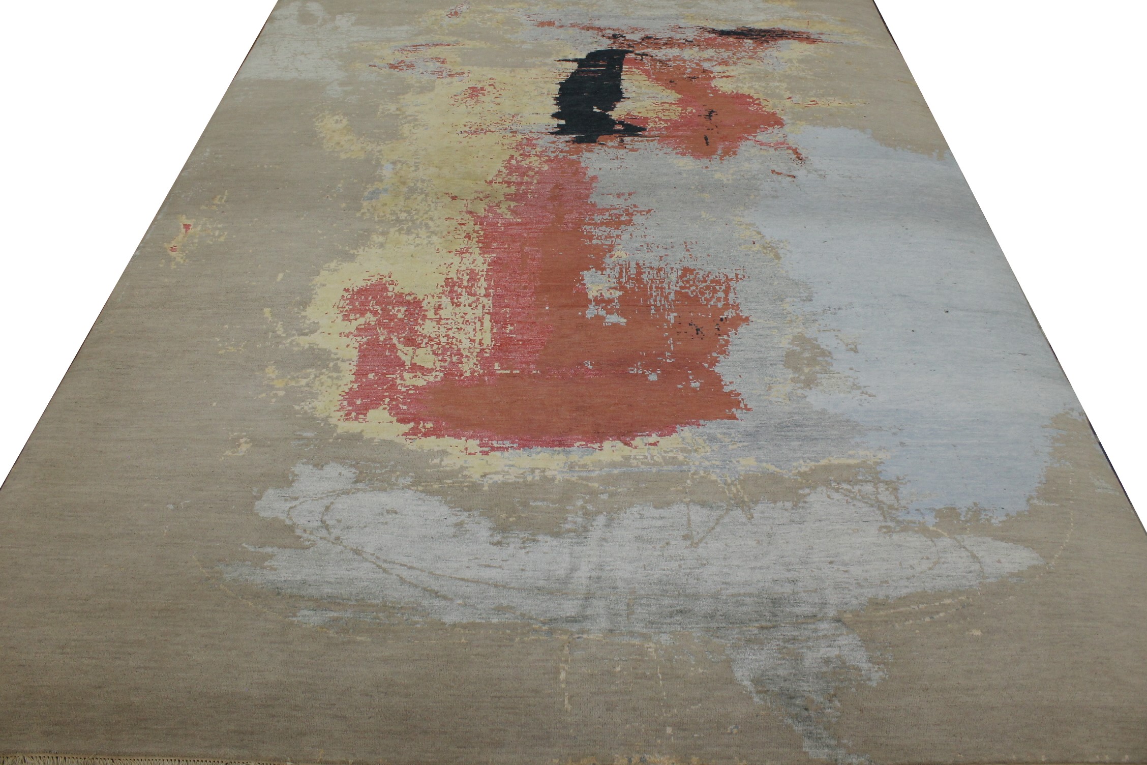 Contemporary Rugs & Transitional Rugs Jankat 023395 Ivory - Beige & Multi Hand Knotted Rug