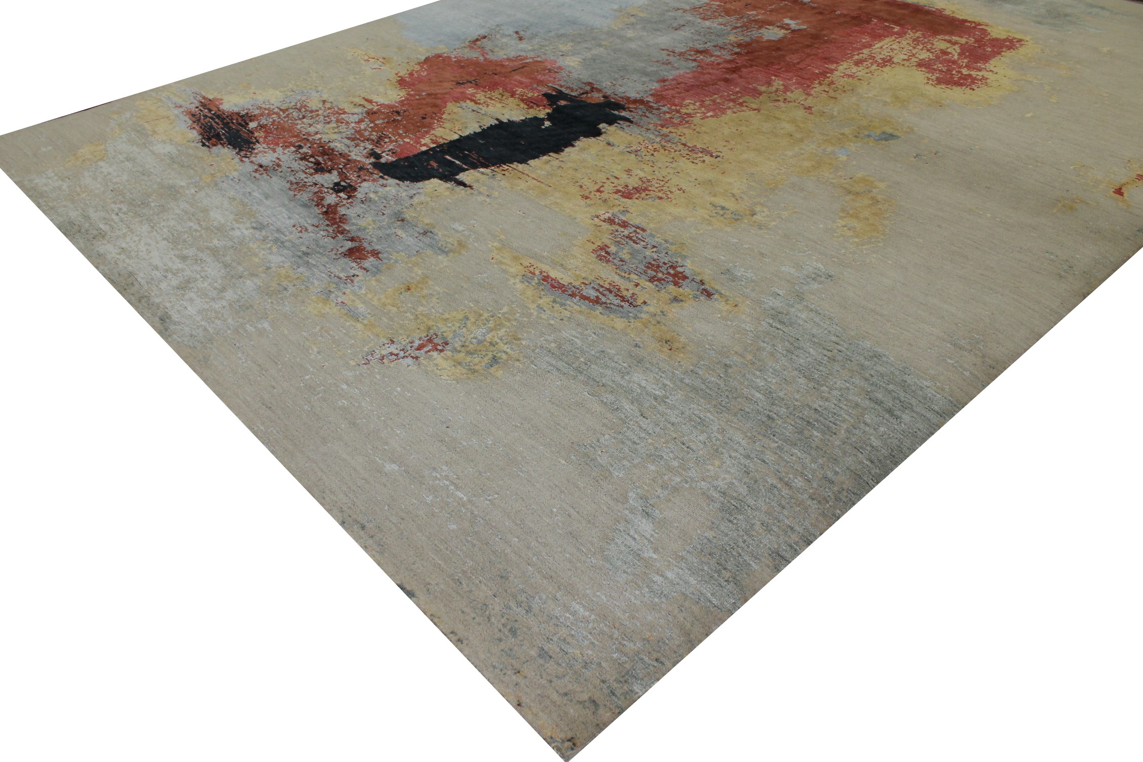 Contemporary Rugs & Transitional Rugs Jankat 023395 Ivory - Beige & Multi Hand Knotted Rug
