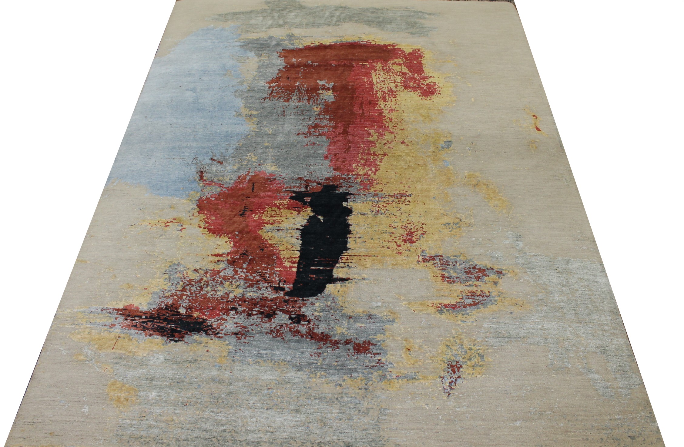 Contemporary Rugs & Transitional Rugs Jankat 023395 Ivory - Beige & Multi Hand Knotted Rug
