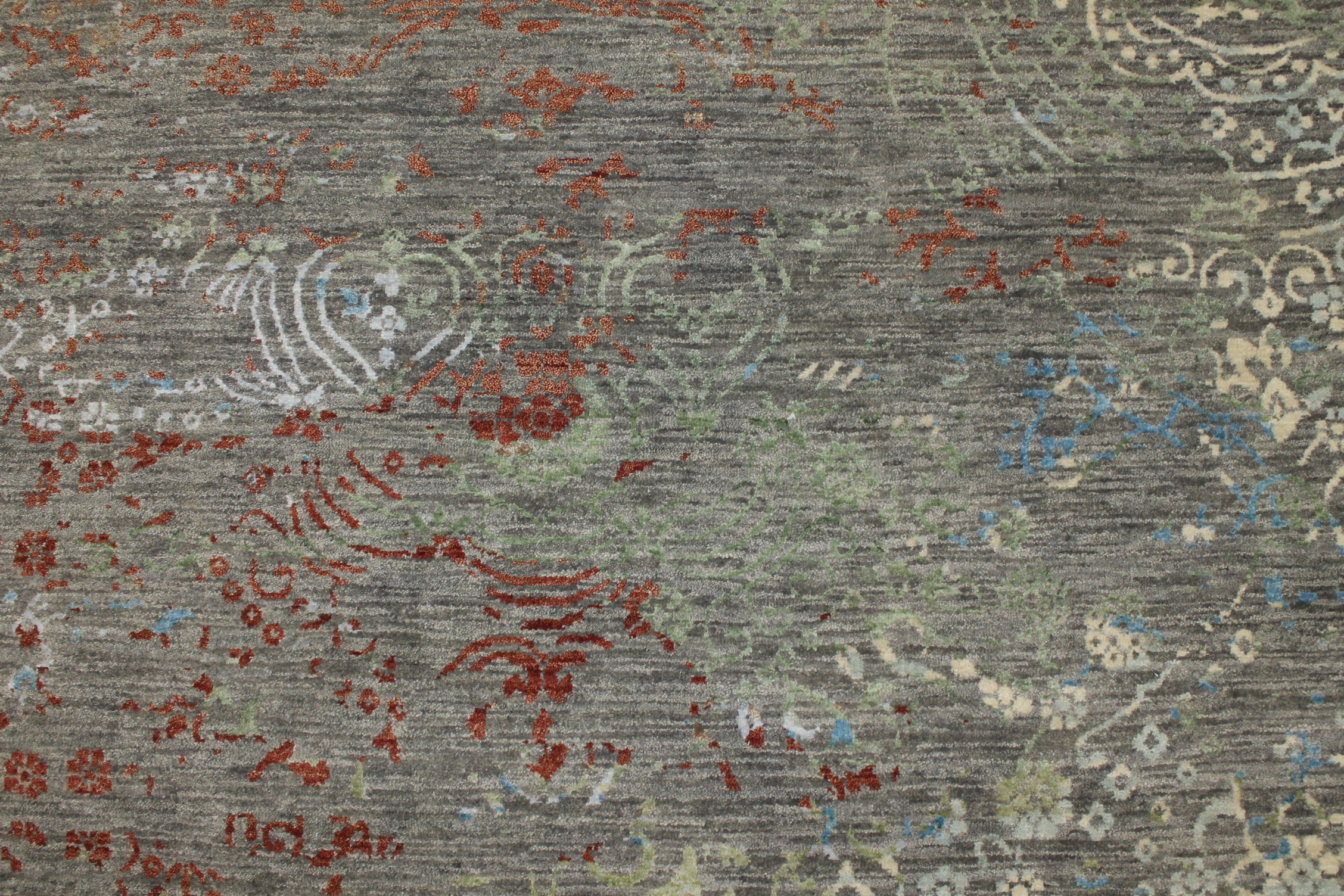 Contemporary Rugs & Transitional Rugs Jankat 023409 Lt. Grey - Grey & Multi Hand Knotted Rug