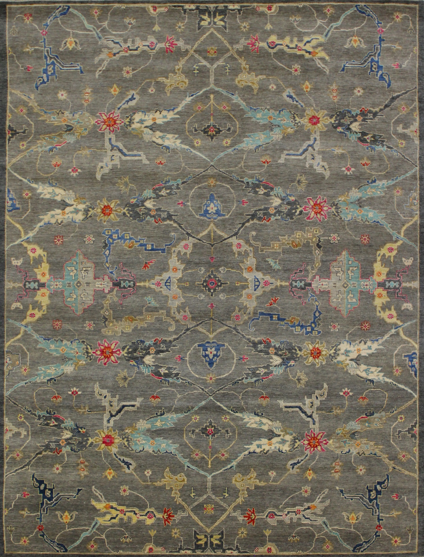 Oushak Rugs Oushak 023550 Lt. Grey - Grey Hand Knotted Rug