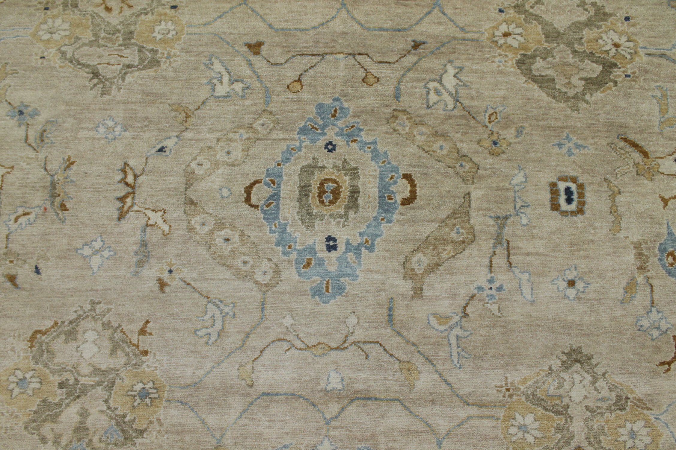 Oushak Rugs Oushak 023436 Camel - Taupe & Medium Blue - Navy Hand Knotted Rug