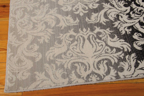 Traditional & Oriental Rugs Riviera RI-06 Black - Charcoal & Lt. Grey - Grey Machine Made Rug