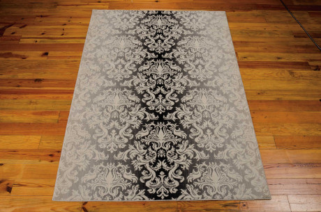 Traditional & Oriental Rugs Riviera RI-06 Black - Charcoal & Lt. Grey - Grey Machine Made Rug