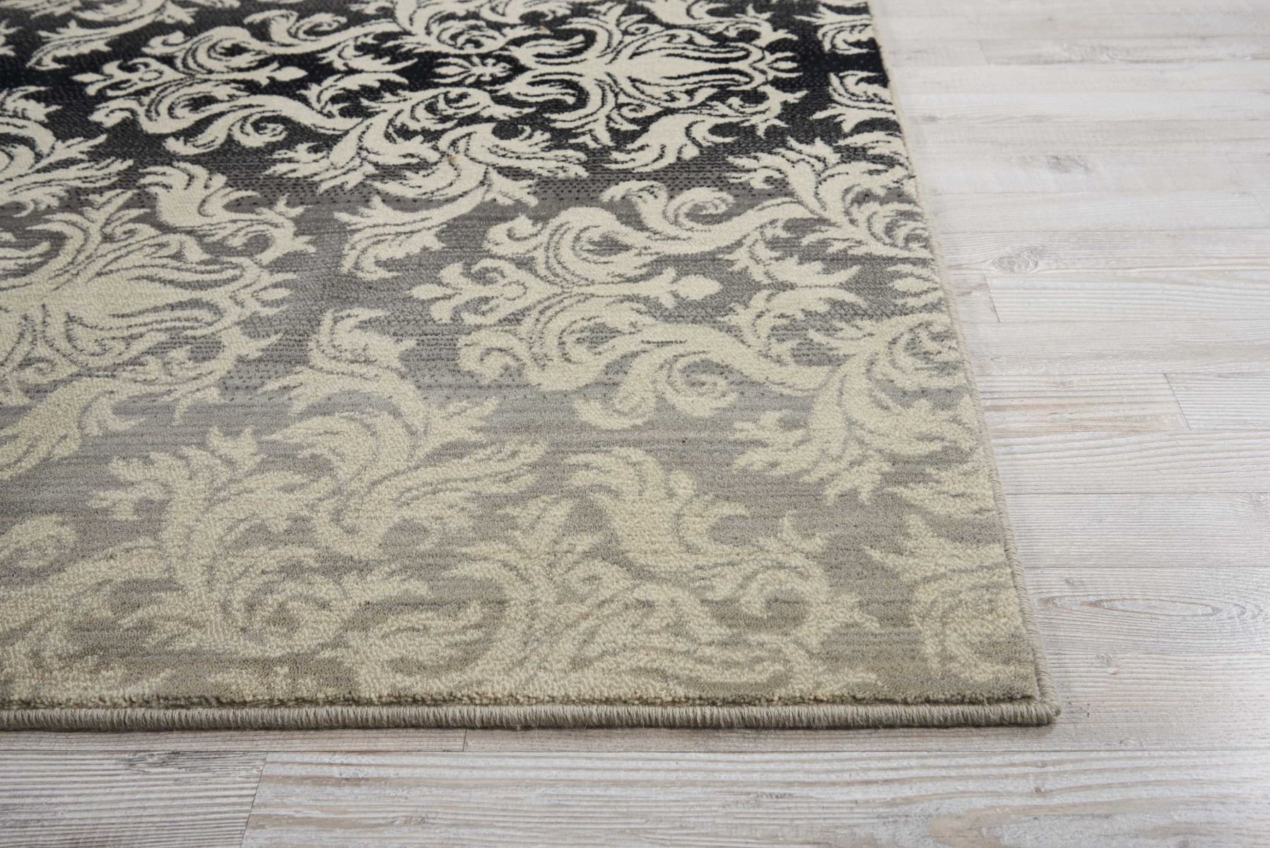 Traditional & Oriental Rugs Riviera RI-06 Black - Charcoal & Lt. Grey - Grey Machine Made Rug